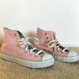 Converse High Tops (pink and green)